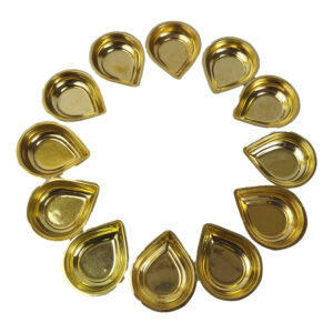 Brass Drop Shape Diyas 12 Pcs Medium
